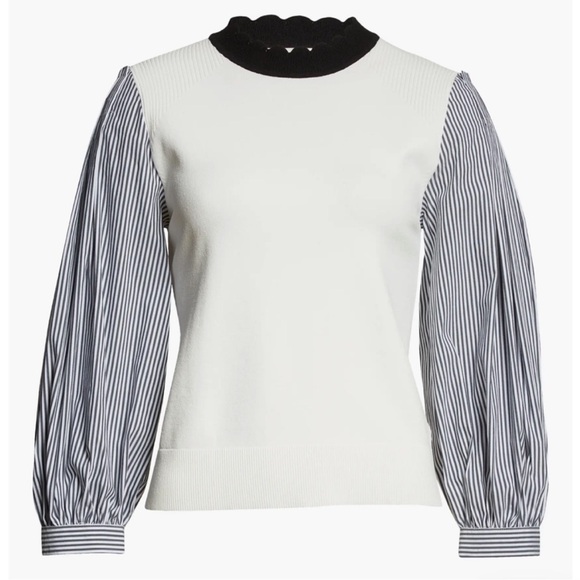 Veronica Beard Roy Mixed Media Sweater Size Large - Picture 5 of 14